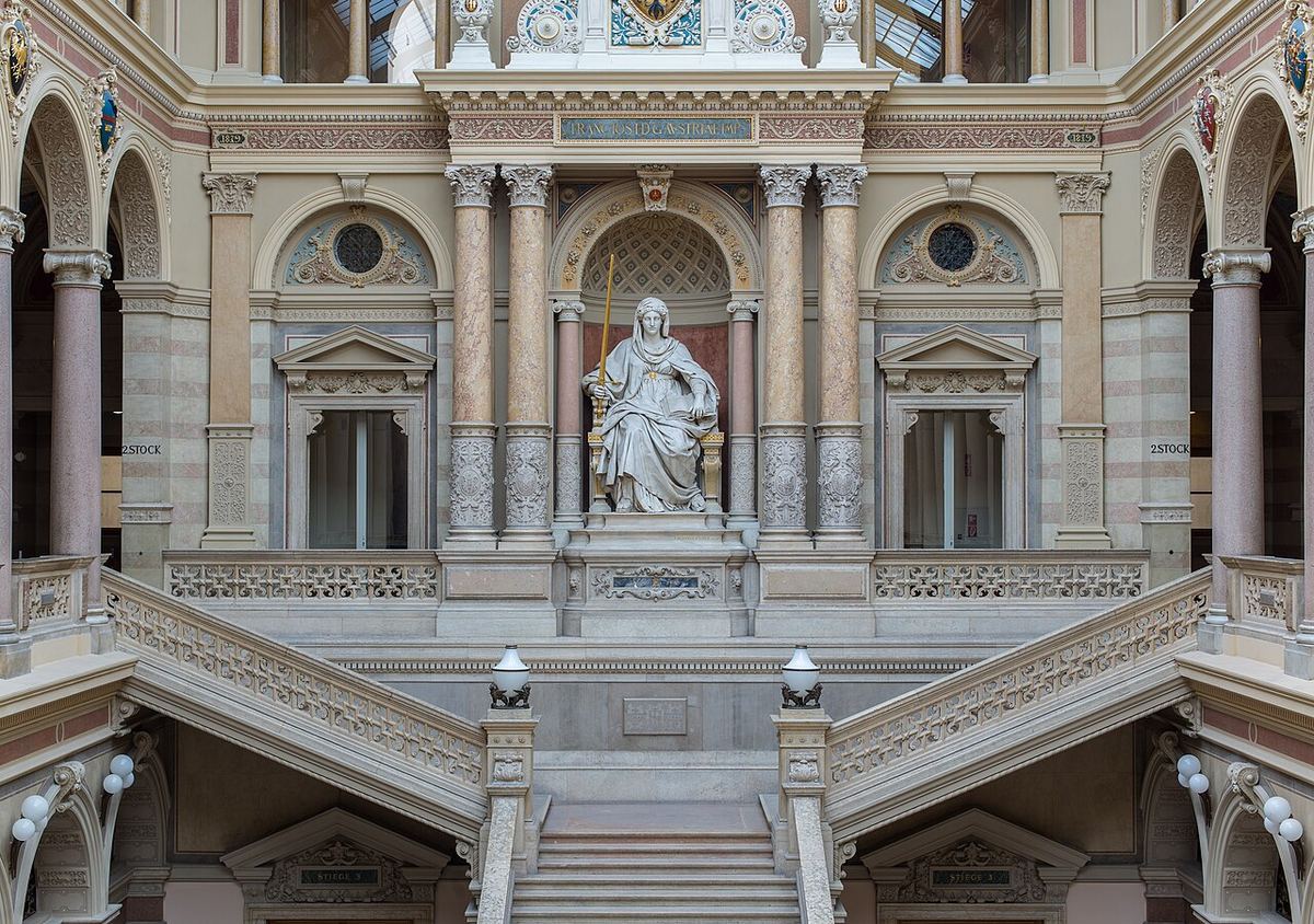 Wiener Justizpalast Fassade — Symbolbild zum Thema Analyse